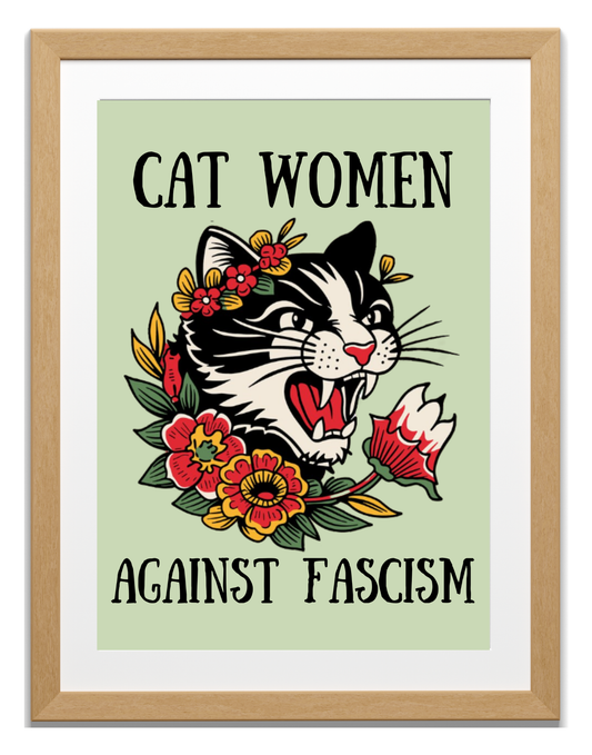 Cat Women Against Fascism Art Print