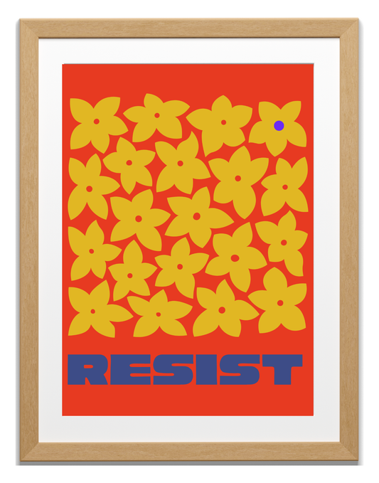 Resist Style # 3 Art Print in Red