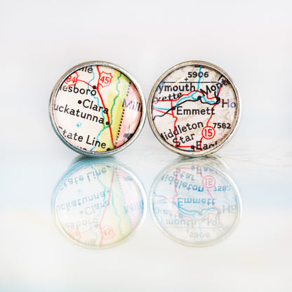 Personalized Map Cufflinks